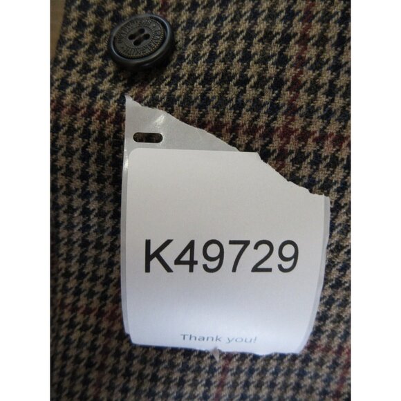 Travel Smith Sport Coat 42 Long Blazer Houndstooth Windowpane Wool - Picture 13 of 13